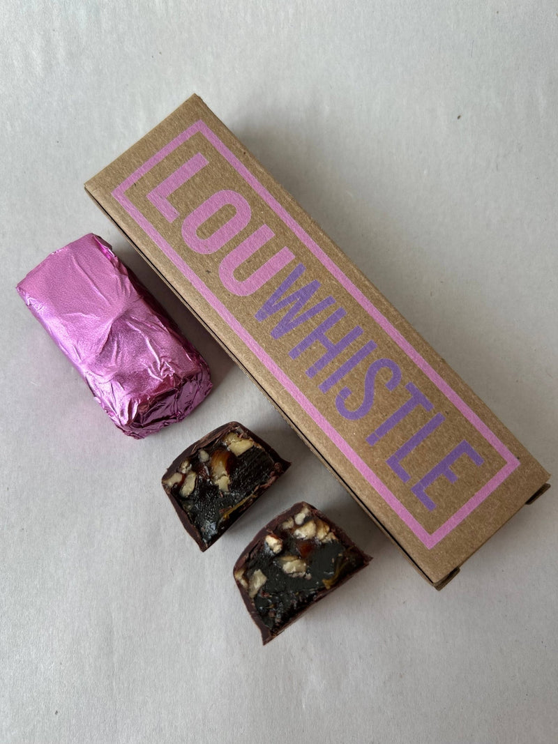 Lou Whistle - Molasses Pecan Chew Covered in Dark Chocolate - Art Department LLC