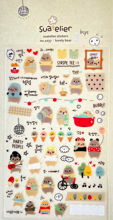 Lovely Bear Stickers - Art Department LLC