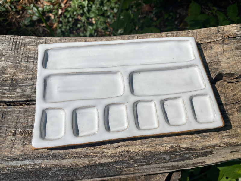 Large 9 - Pan Ceramic Artist Paint Palette - Art Department LLC