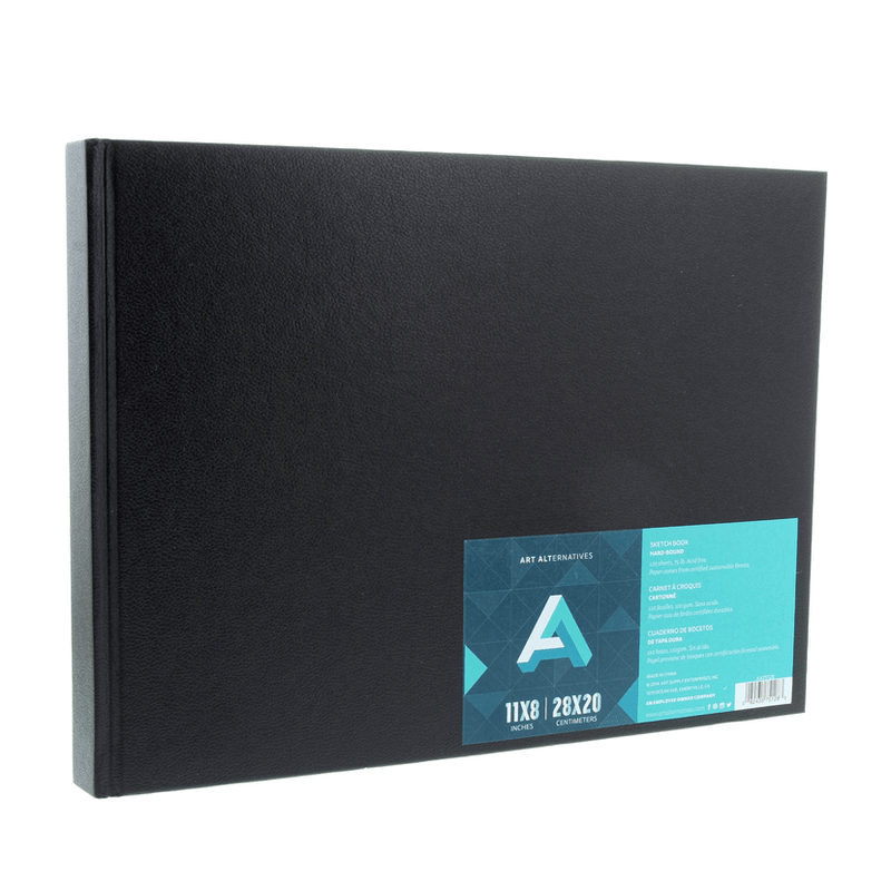 Art Alternatives Hardbound Sketchbook, Black - Art Department LLC