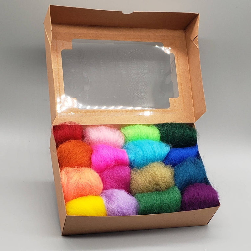 Large Wool Roving Box - 16 Colors - Art Department LLC