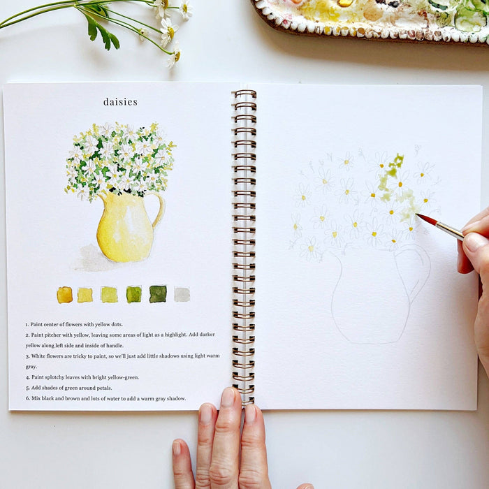 Flowers watercolor workbook - Art Department LLC