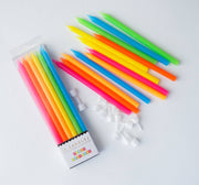 Neon Rainbow Gradient 12 Candle Set - Art Department LLC