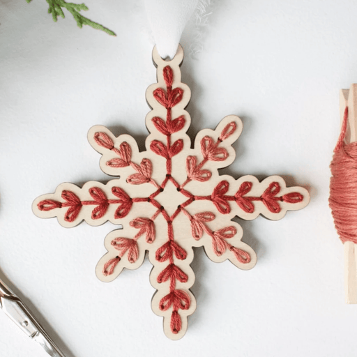 Vintage Snowflake Ornament Embroidery DIY Kit - Art Department LLC