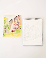 Landscape Watercoloring Book - Outlines with Video Tutorials - Art Department LLC