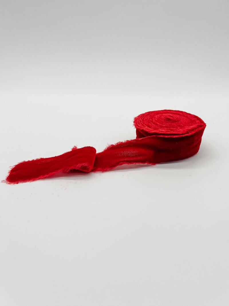 1.25" Raw Edge Velvet Ribbon - Art Department LLC