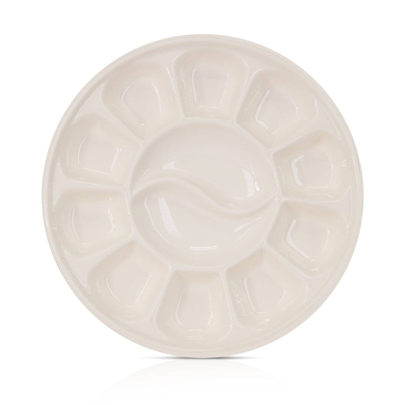 12 Well Round Ceramic Paint Palette - Art Department LLC