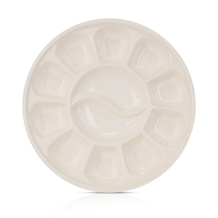 12 Well Round Ceramic Paint Palette - Art Department LLC