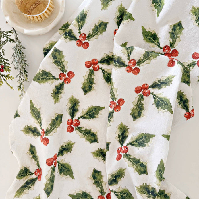 Holly Berry Tea Towel - Art Department LLC