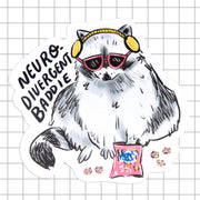 Neurodivergent Raccoon Vinyl Sticker - Art Department LLC