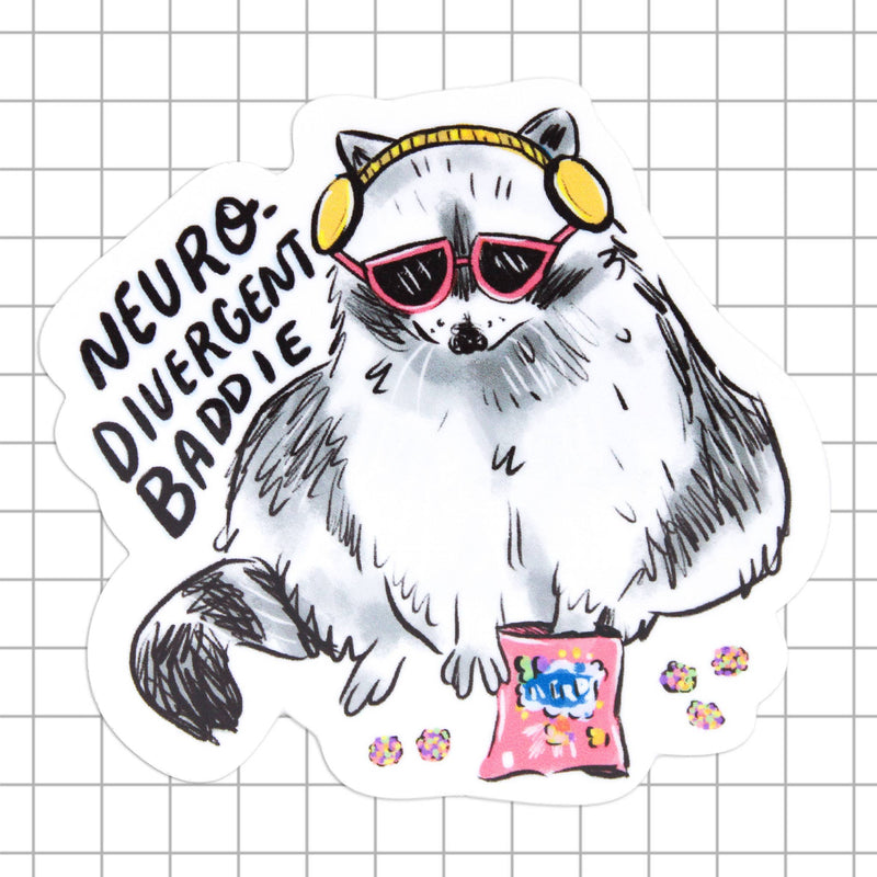 Neurodivergent Raccoon Vinyl Sticker - Art Department LLC
