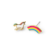 Unicorn and Rainbow Earrings - Gold Statement Studs - Art Department LLC