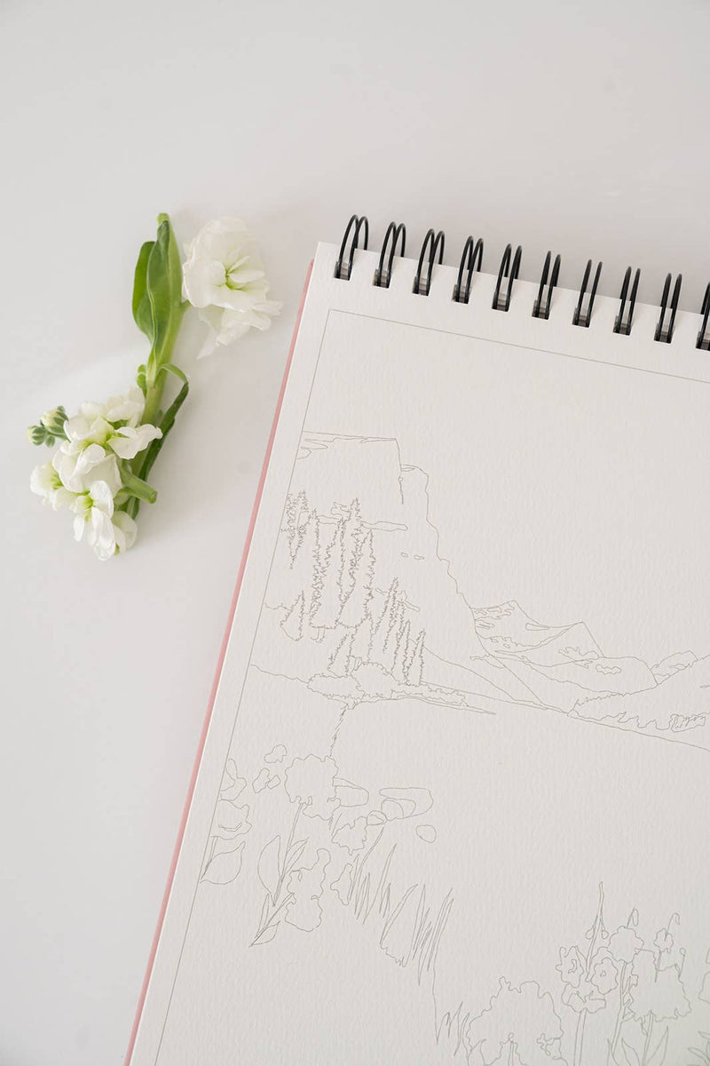National Parks Watercoloring Book - Outlines w/Video Tutorials - Art Department LLC