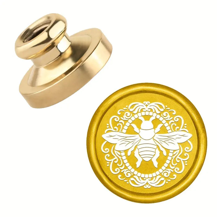 Brass Wax Seal Stamp with Lacquer Finish Elegant Design for