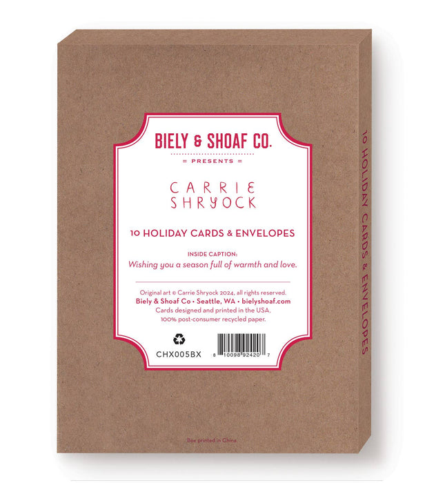 Cozy Christmas House Boxed Holiday Cards - Set of 10 - Art Department LLC