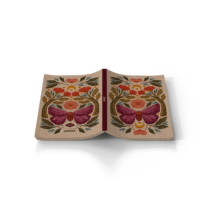Purple Wings Kraft Layflat Notebook - Art Department LLC