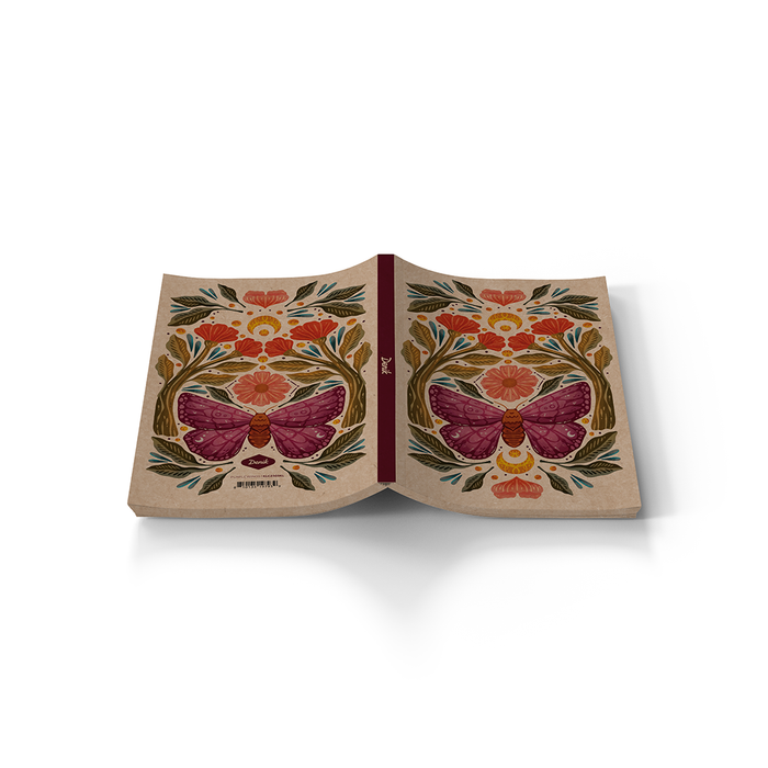 Purple Wings Kraft Layflat Notebook