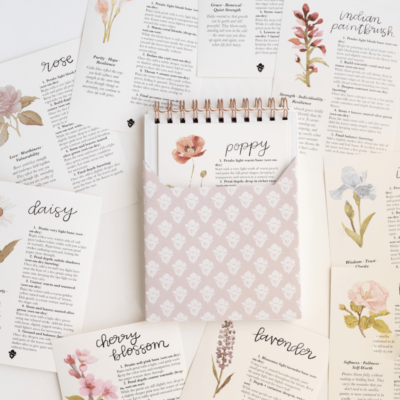 Flowers watercolor workbook - Art Department LLC