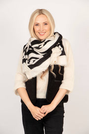 Aston Lightweight Scarf - Cream, Abstract - Art Department LLC