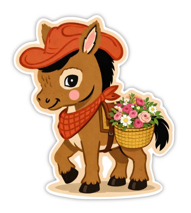 Cute Cowboy Pony Sticker - Art Department LLC
