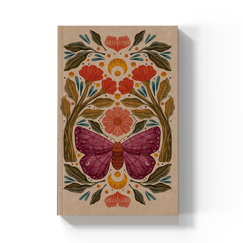 Purple Wings Kraft Layflat Notebook - Art Department LLC