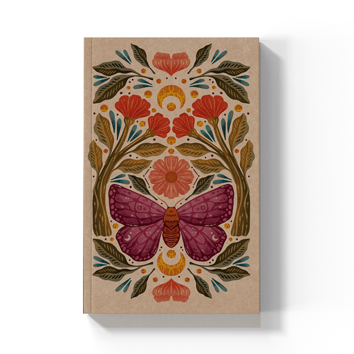 Purple Wings Kraft Layflat Notebook - Art Department LLC