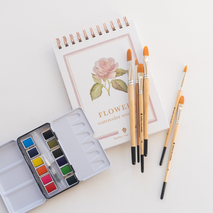 Flowers watercolor workbook