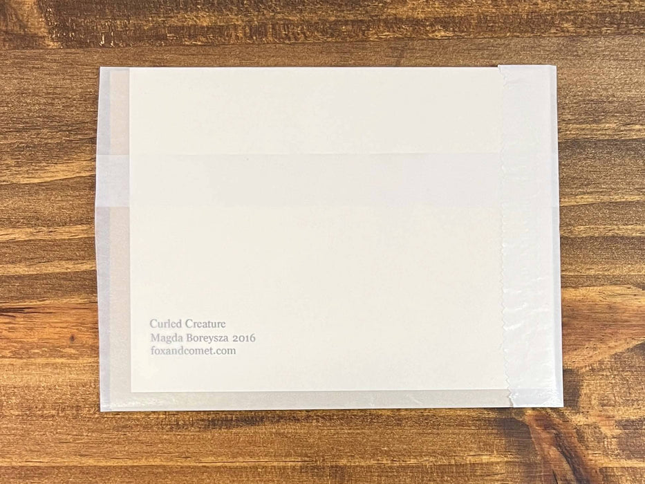 Curled Creature Note Card 