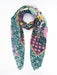 Gabrielle Lightweight Scarf - Green/Pink, Floral Geometric - Art Department LLC