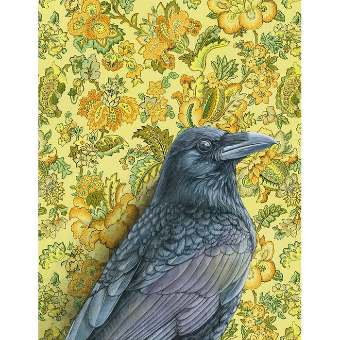 Raven (yellow) - Note Card - Art Department LLC