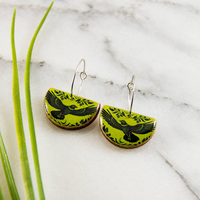 Citron Raven Hoop Earrings - Art Department LLC