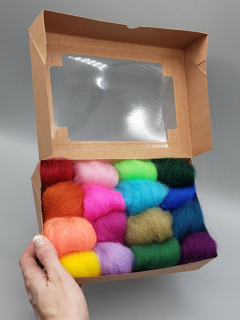 Large Wool Roving Box - 16 Colors - Art Department LLC