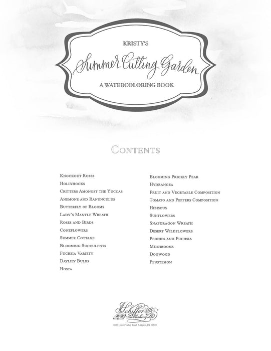 Kristy's Summer Cutting Garden: A Watercoloring Book - Art Department LLC