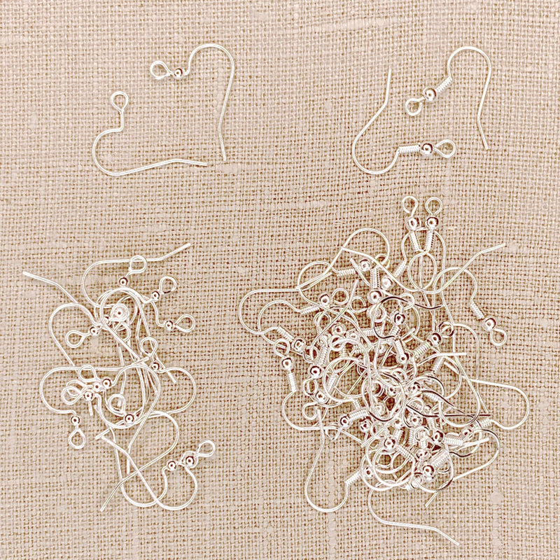Silver French Ear Wire Earring Hooks 56pc Assortment - Art Department LLC