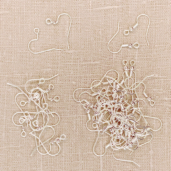 Silver French Ear Wire Earring Hooks 56pc Assortment - Art Department LLC