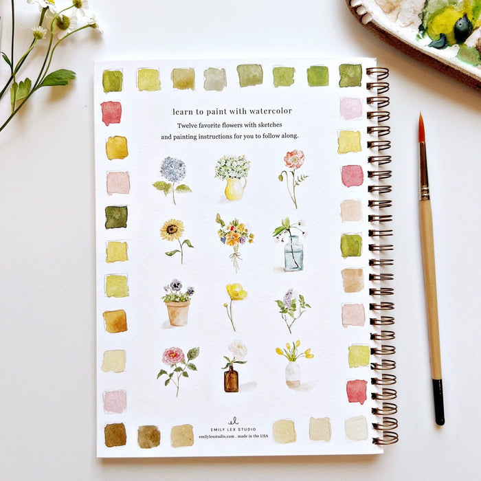 Flowers watercolor workbook - Art Department LLC