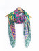 Gabrielle Lightweight Scarf - Green/Pink, Floral Geometric - Art Department LLC