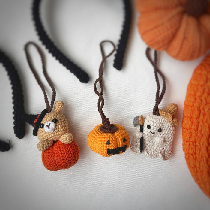 Halloween Crochet Car Hanger & Keychain Jack O Lantern, Grim Reaper - Art Department LLC
