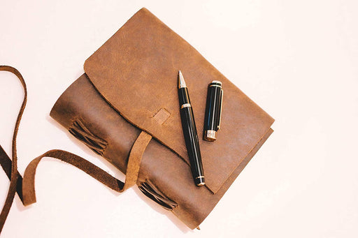 Rustic Handmade Leather Bound Journal (8x6") - Art Department LLC