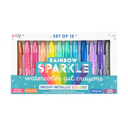 Rainbow Sparkle Watercolor Gel Crayons - Set of 12 - Art Department LLC