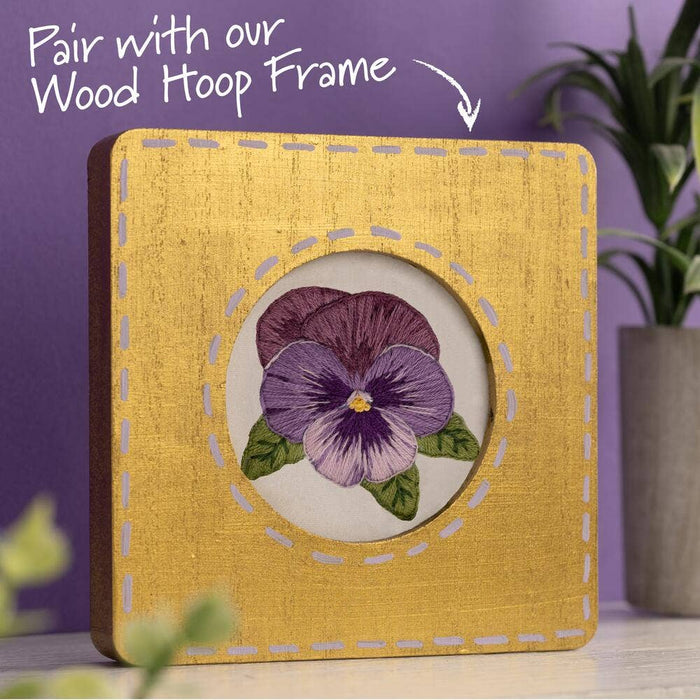 Embroidery Kit - Pretty Pansy - Art Department LLC