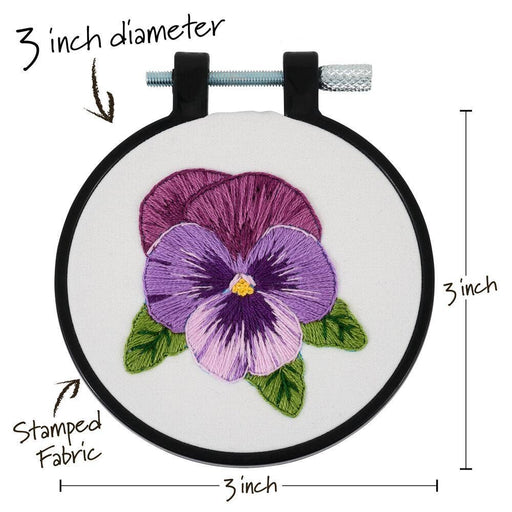 Embroidery Kit - Pretty Pansy - Art Department LLC