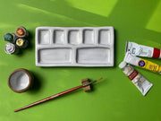 7 - Pan Ceramic Artist Paint Palette - Watercolor Supplies - Art Department LLC