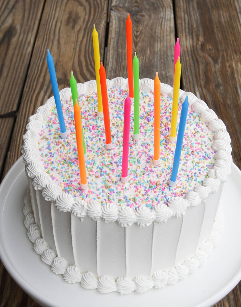 Neon Rainbow Gradient 12 Candle Set - Art Department LLC
