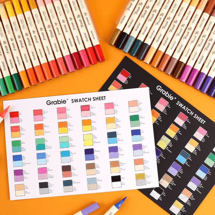 Dual Tone Brush Tip Acrylic Paint Markers - Set of 36 - Art Department LLC