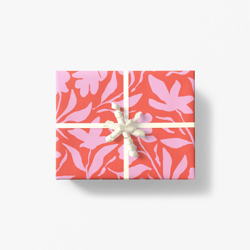 Fleur Gift Wrap - Coral - Art Department LLC