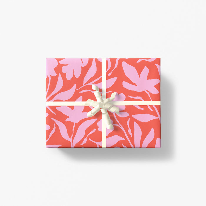 Fleur Gift Wrap - Coral