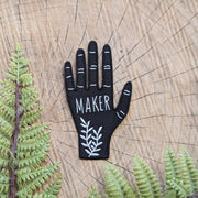 Iron-on patch | hand maker - black & white 2.5" x 3.9" - Art Department LLC