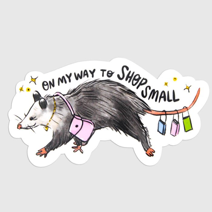 Shop Small Possum Vinyl Sticker