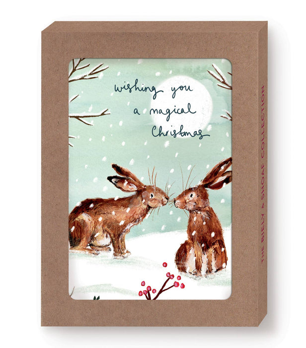 Hares Magical Christmas Boxed Holiday Cards - Set of 10 - Art Department LLC